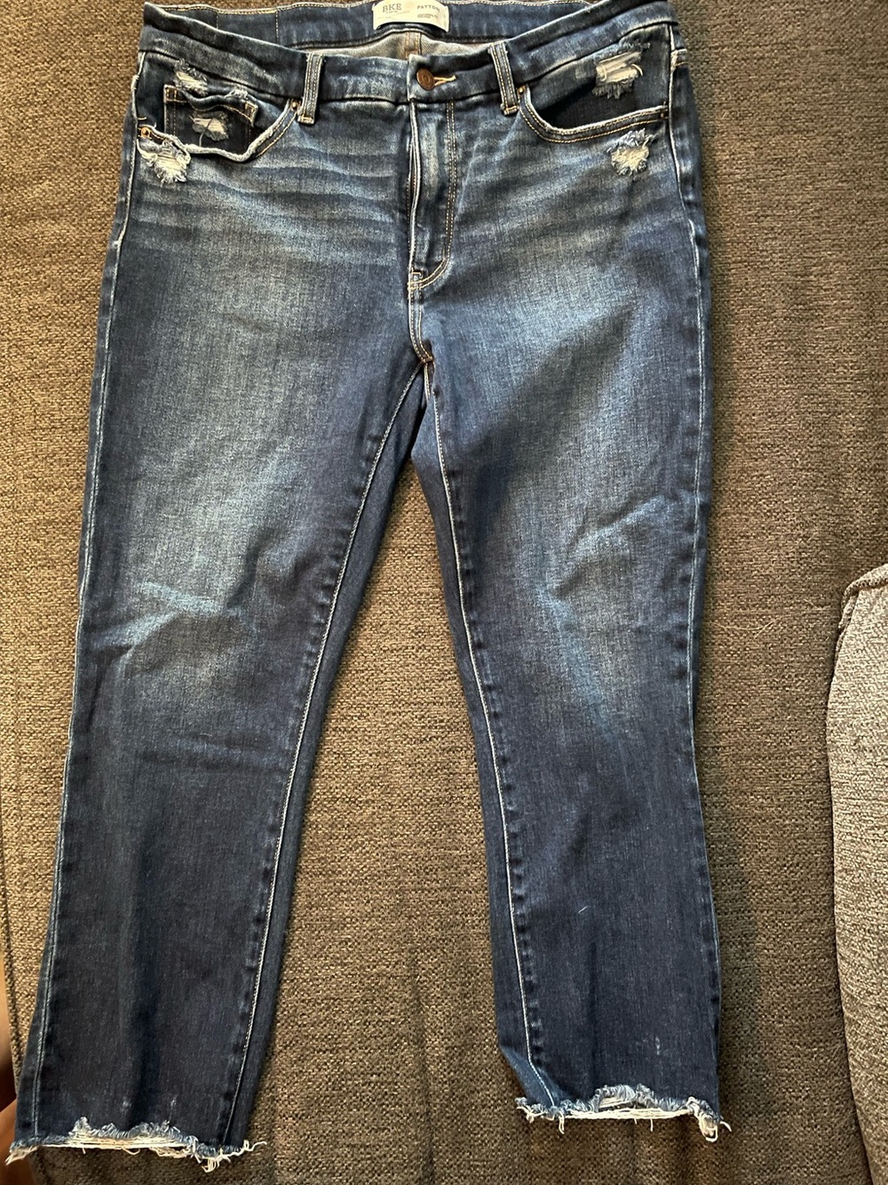 BKE Dark Blue Distressed Ankle Jeans Capri